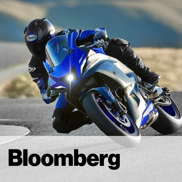 Bloomberg new article of someone riding a Yamaha motorcycle.