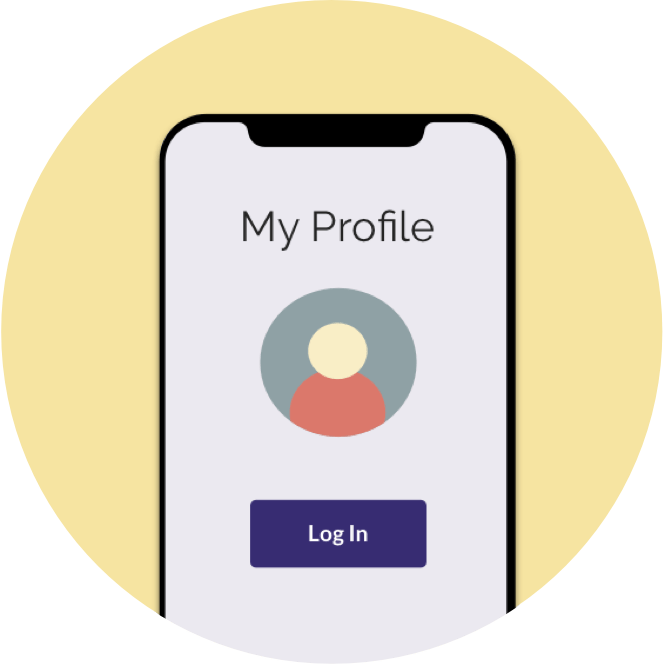 Icon of creating a profile on a mobile device.